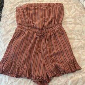 American Eagle Striped Strapless Romper